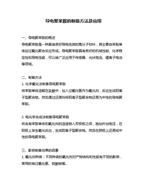 导电聚苯胺的制备方法及应用