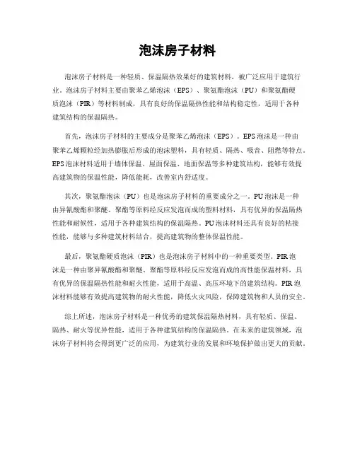 泡沫房子材料