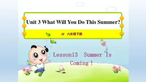 冀教版六年级英语下册 Unit 3  Lesson 13授课课件+作业