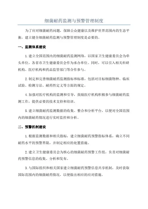 细菌耐药监测与预警管理制度