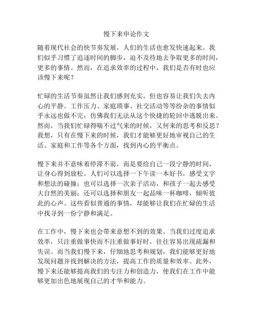 慢下来申论作文