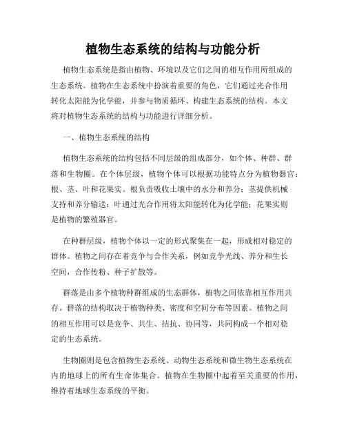 植物生态系统的结构与功能分析