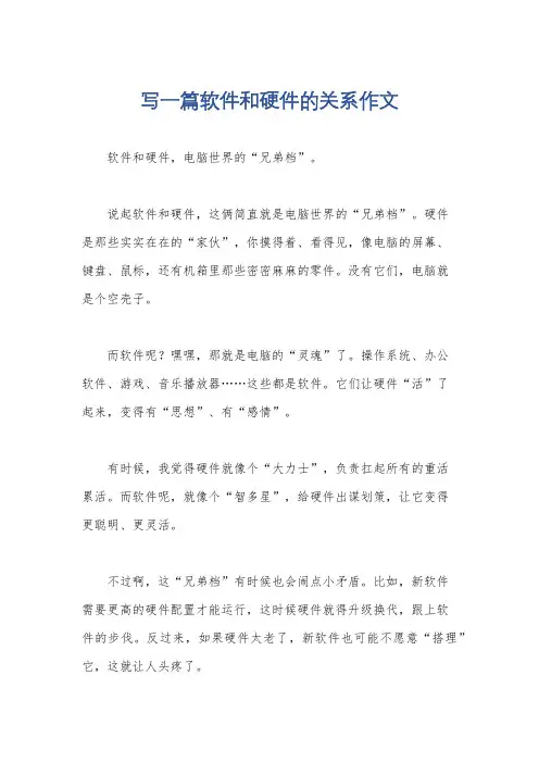 写一篇软件和硬件的关系作文