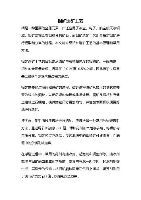 钼矿选矿工艺