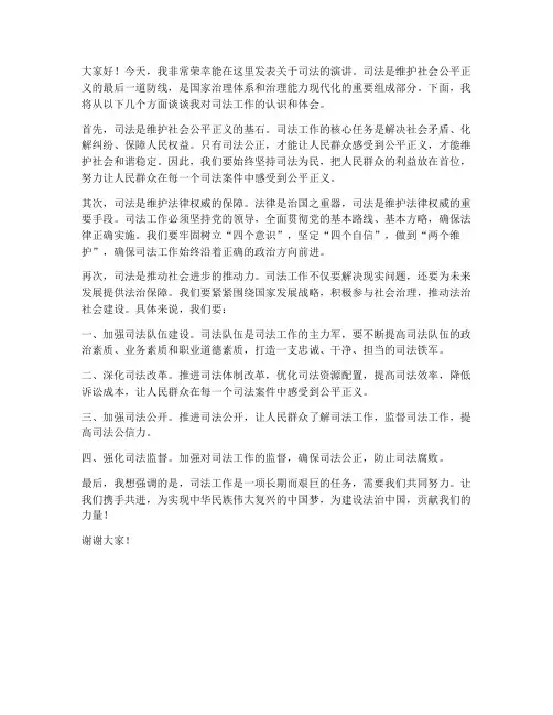 关于司法的发言稿范文