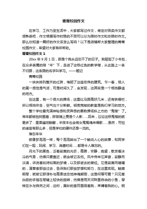 菁菁校园作文