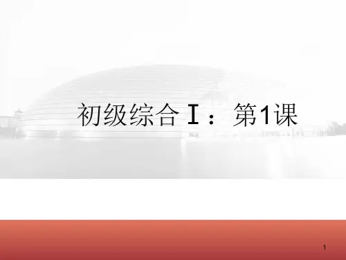 发展汉语初级综合第1课ppt课件