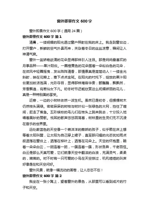 窗外即景作文600字（通用24篇）