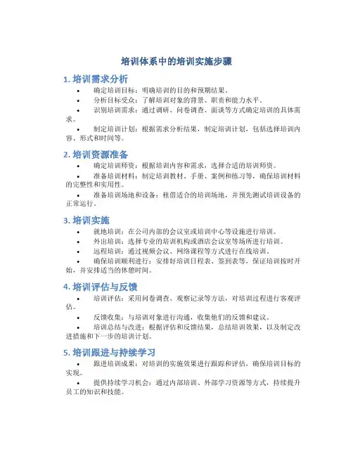 培训体系中的培训实施步骤