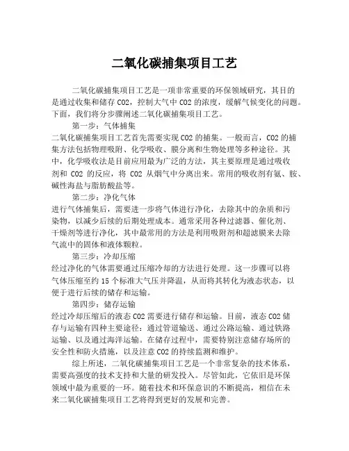 二氧化碳捕集项目工艺