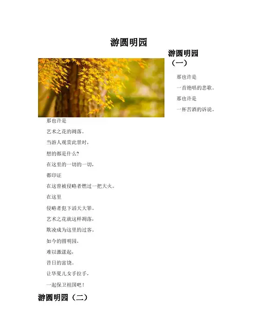 游圆明园(共10篇)