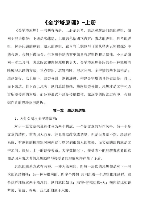 《金字塔原理》读书笔记-上册