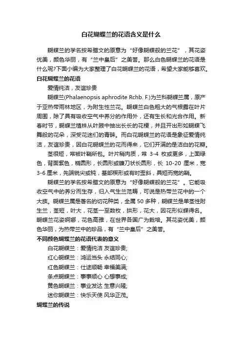 白花蝴蝶兰的花语含义是什么