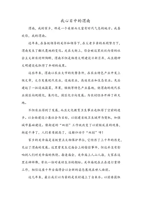 我心目中的渭南