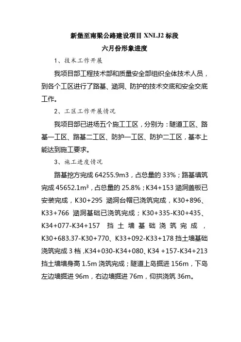 7月份形象进度报表
