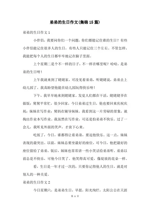 弟弟的生日作文(集锦15篇)