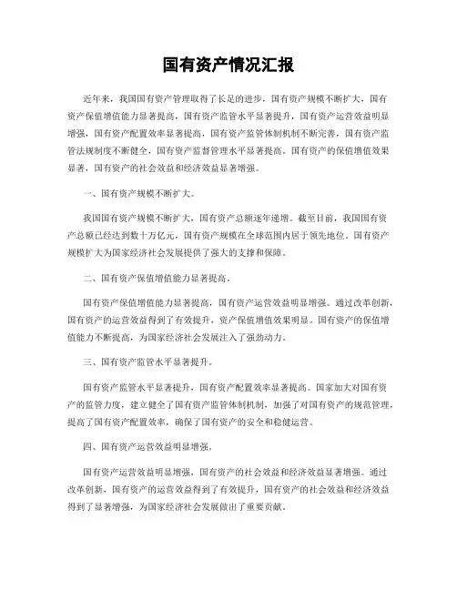国有资产情况汇报