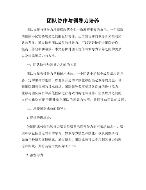 团队协作与领导力培养