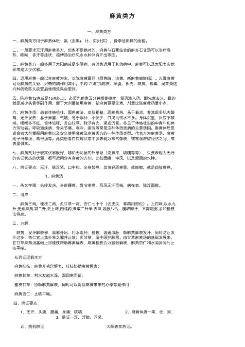 麻黄类方——精选推荐