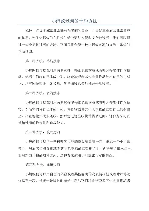 小蚂蚁过河的十种方法