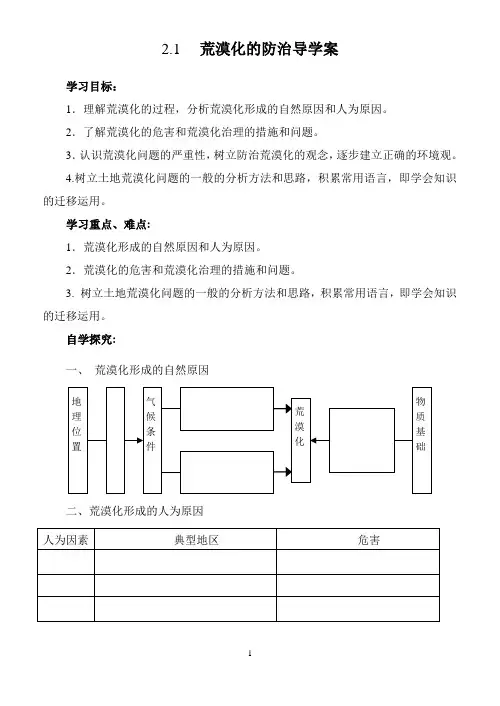 荒漠化学案