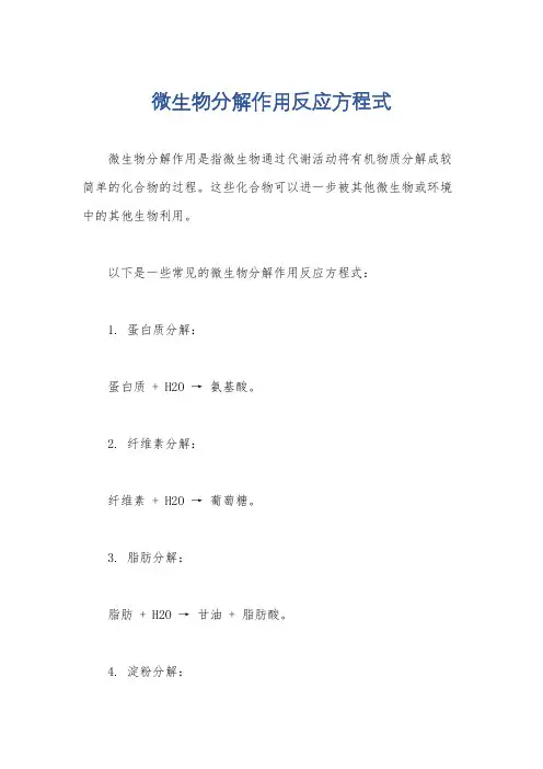 微生物分解作用反应方程式