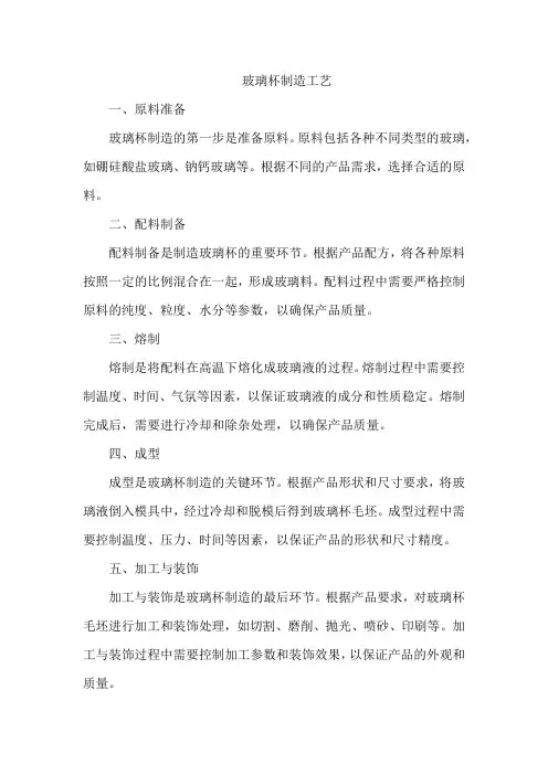 玻璃杯制造工艺