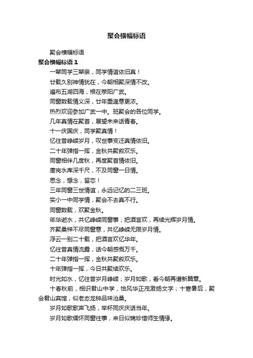 聚会横幅标语