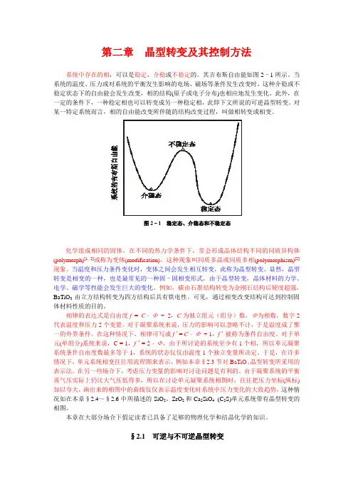 晶型转变及其控制方法