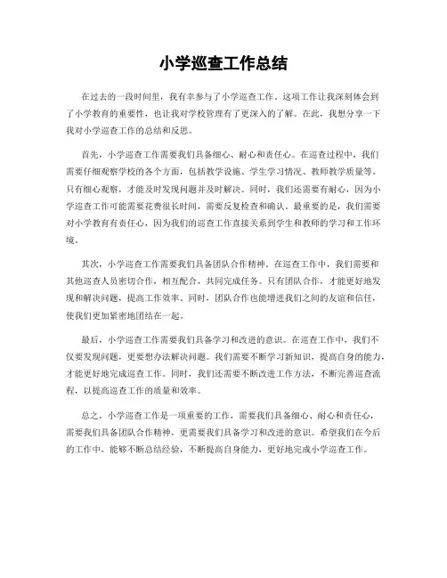 小学巡查工作总结