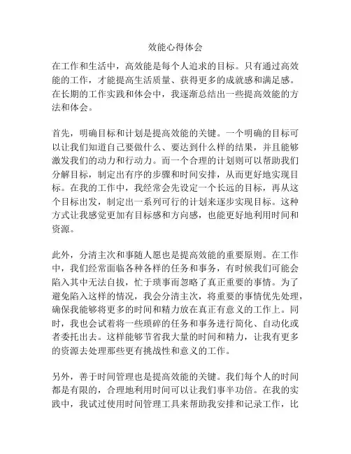 效能心得体会