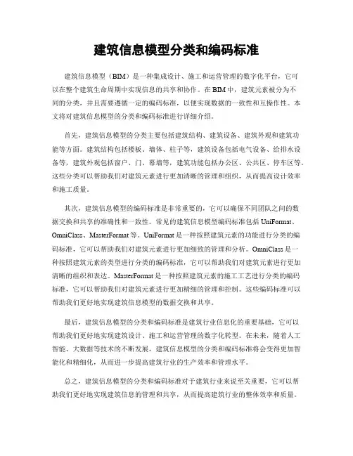 建筑信息模型分类和编码标准