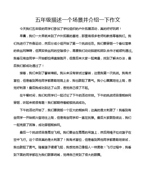 五年级描述一个场景并介绍一下作文