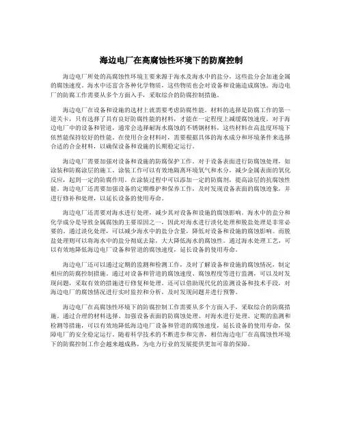 海边电厂在高腐蚀性环境下的防腐控制