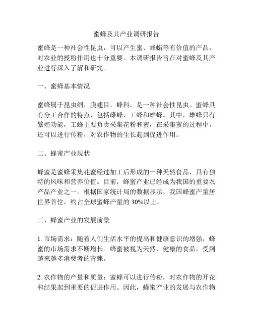 蜜蜂及其产业调研报告