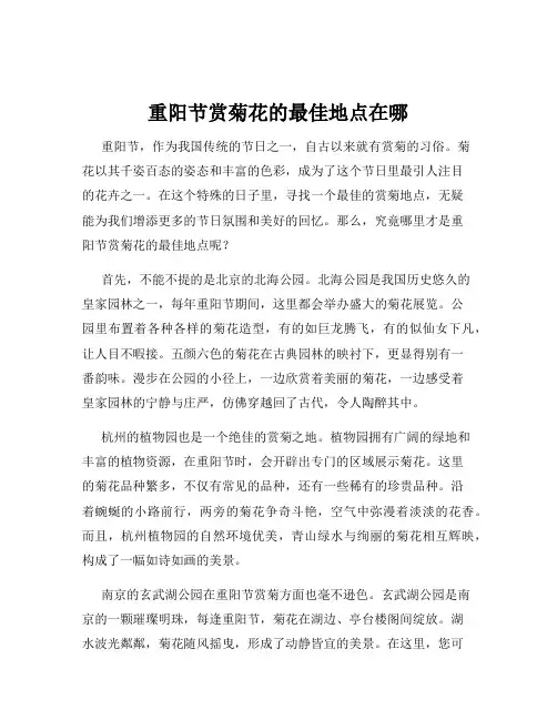 重阳节赏菊花的最佳地点在哪