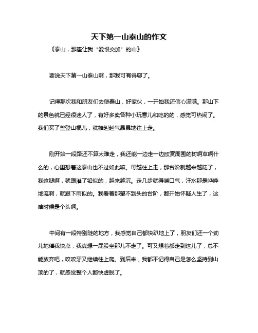 天下第一山泰山的作文