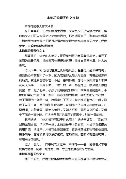 木棉花的春天作文4篇