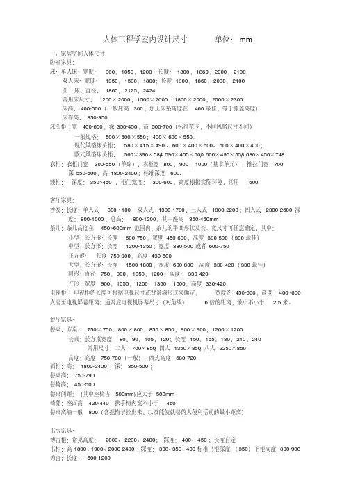 (完整版)人体工程学室内设计尺寸(全)(20201208164907)