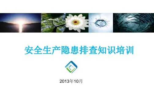 安全生产隐患排查知识培训教材