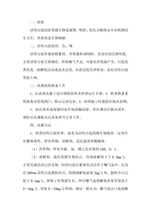活性污泥运行及异常解决措施