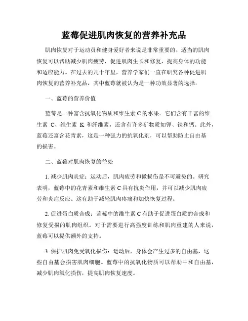 蓝莓促进肌肉恢复的营养补充品