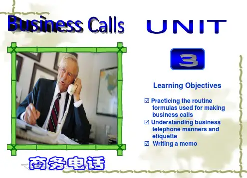 商务英语课程课件Unit 3 Business Calls