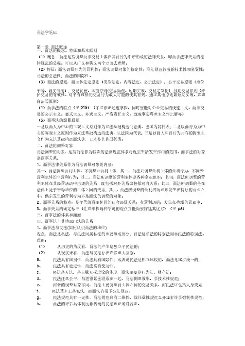 商法学笔记——精选推荐