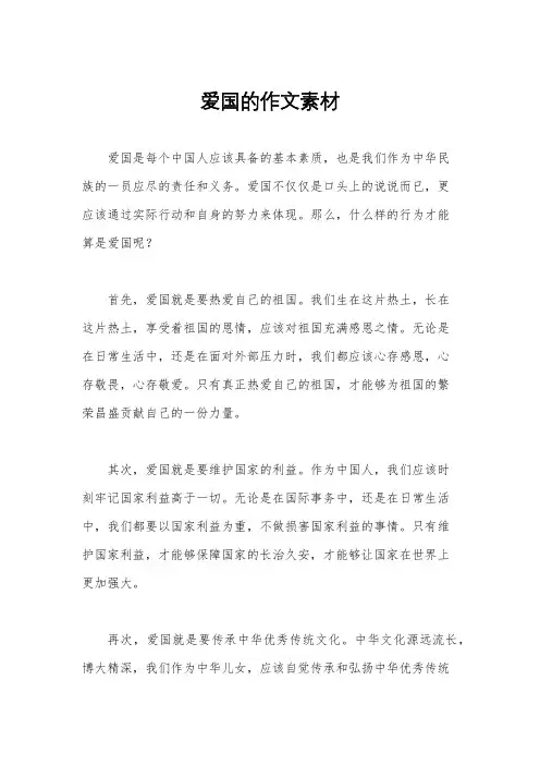 爱国的作文素材