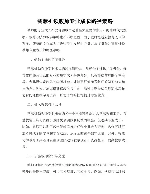 智慧引领教师专业成长路径策略