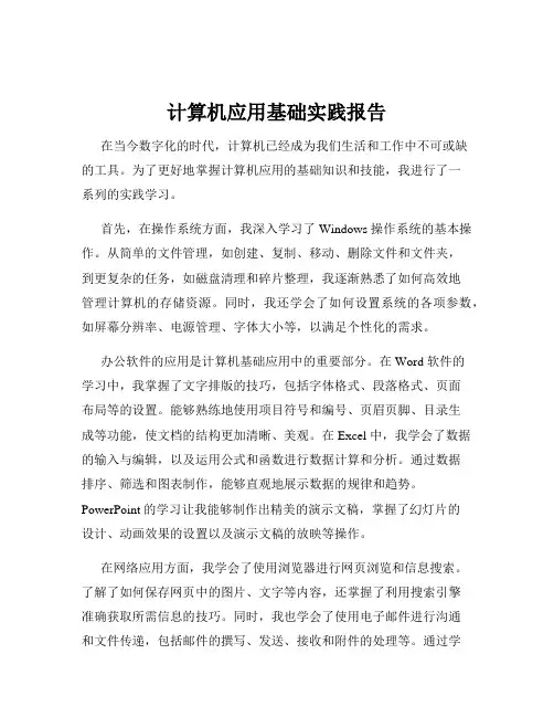 计算机应用基础实践报告