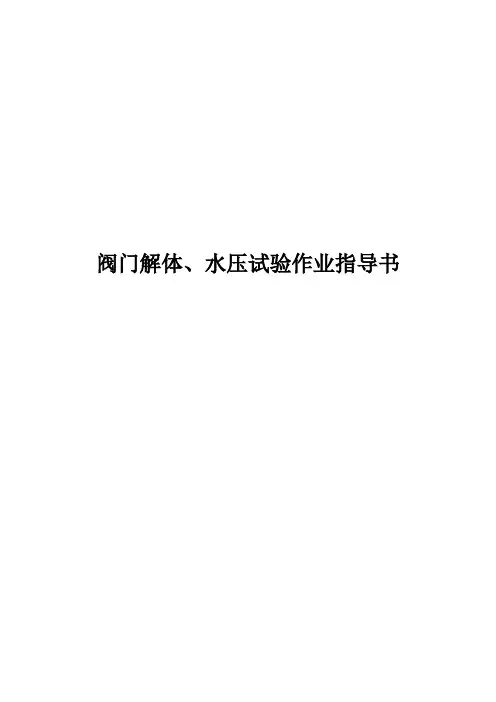 阀门解体、水压试验作业指导书
