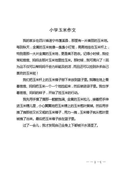 小学玉米作文