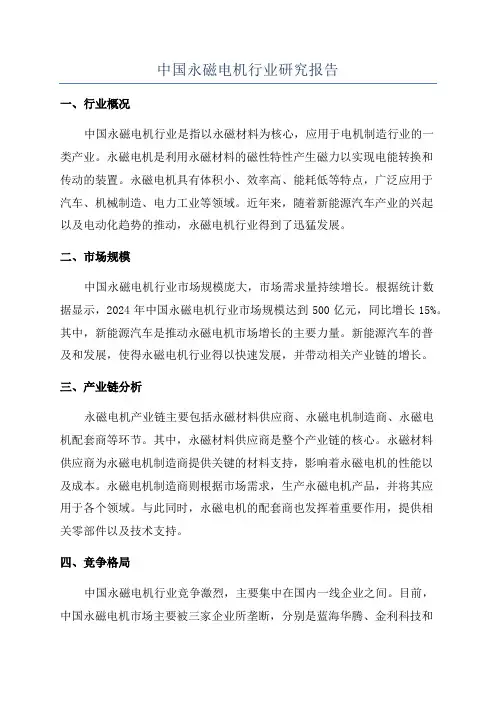 中国永磁电机行业研究报告